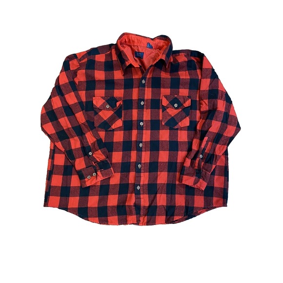 Sears Other - VTG‎ Sears Red Black Buffalo Plaid Flannel Lumberjack Shirt Button Up SZ 2XL